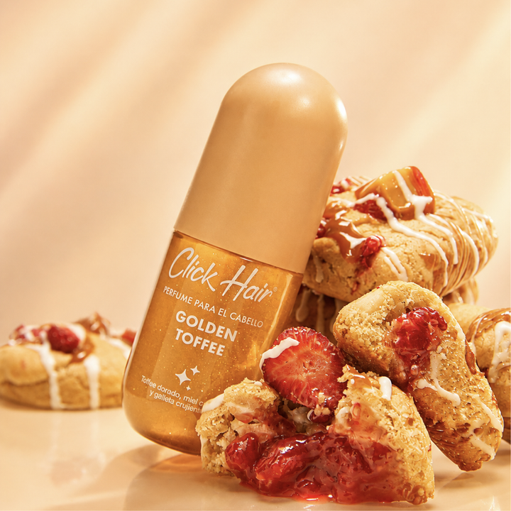 Perfume para el cabello Click Hair Golden Toffee — Toffee dorado, miel caliente y galleta crujiente.