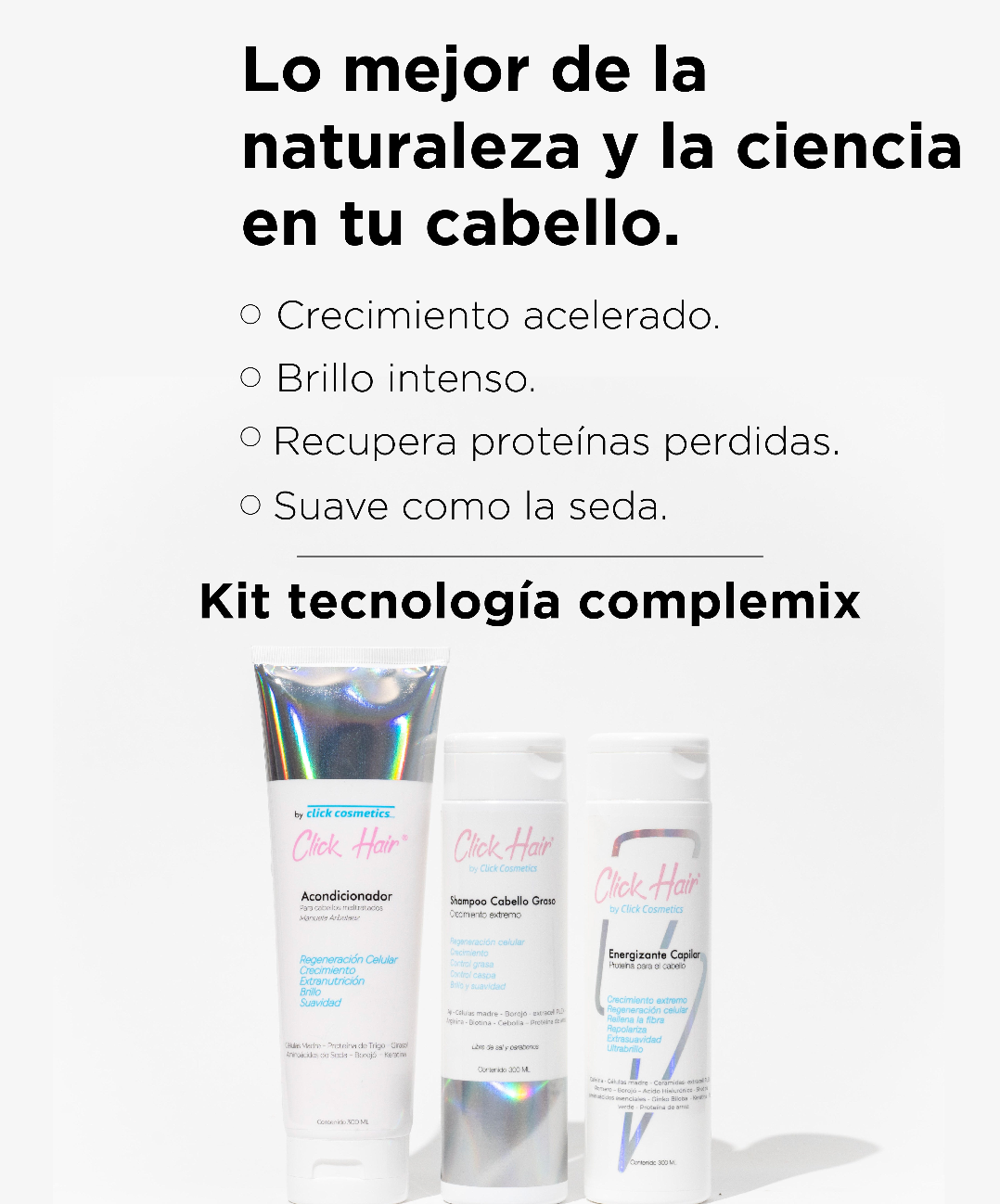 Acondicionador Tecnología Complemix que hidrata el cabello