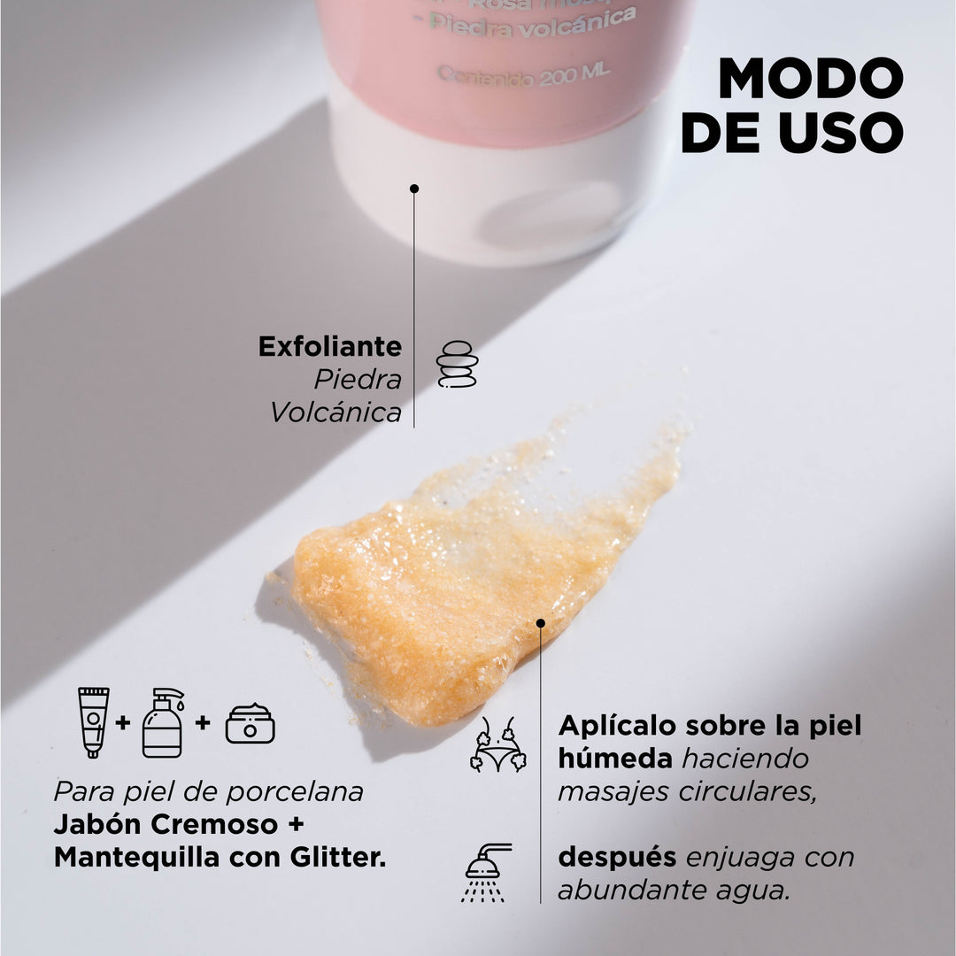 exfoliante corporal de rosas para renovar e iluminar la piel